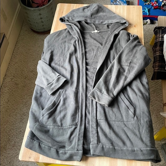 Eileen Fisher Organic Cotton French Terry Hooded Jacket - Picture 12 of 14